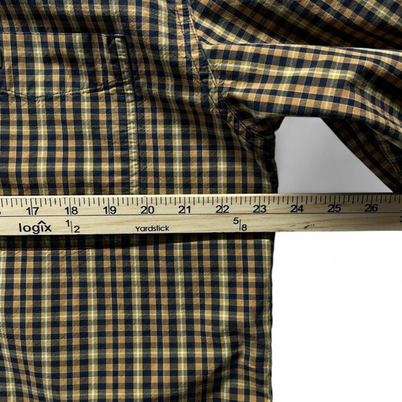 Carhartt Button Down Shirt Chest Pocket Brown Plaid Long Sleeve Collared Size L - Picture 9 of 14